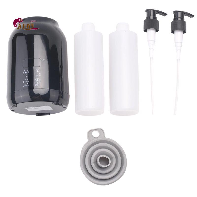Portable Bottle Warmer - AEA9-マッサージオイルウォーマー、電気マッサージオイルデジタルヒーター（オイルボトル2本付き）、ポータブルローション加熱ディスペンサー