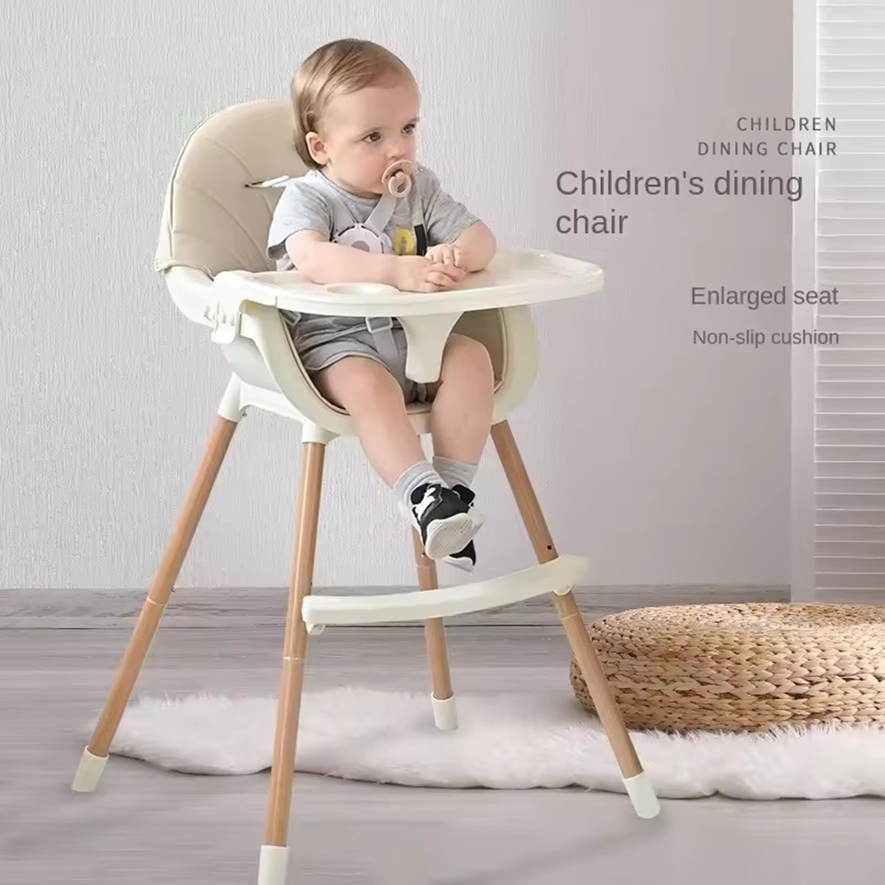 Baby High Chair Booster - コンバーチブルベビーハイチェア、取り外し可能なトレイ付きハイチェア/ブースター/チェア、調節可能な金属製脚、5点式ハーネスPUクッション