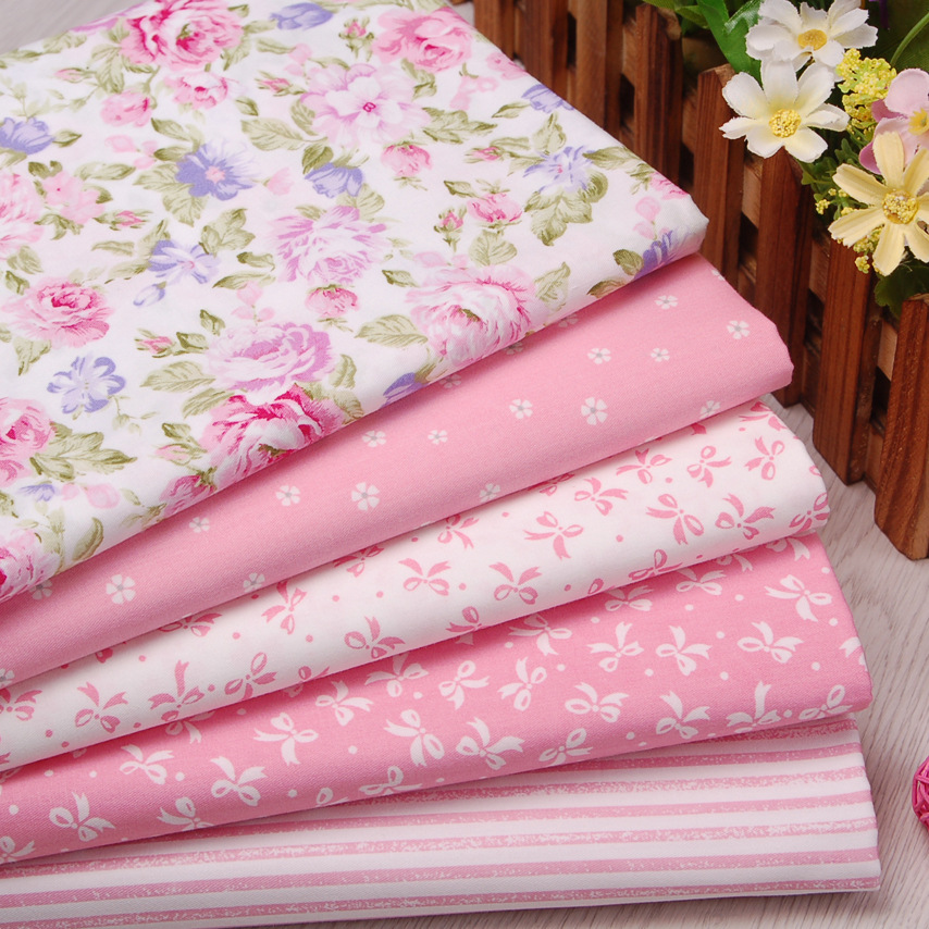 Baby Products Organic - ピンクの花ストライプ弓綿ツイル生地 DIY 縫製ベビー & 子供パッチワークキルティング手作りテキスタイル寝具ブランケットシーツ