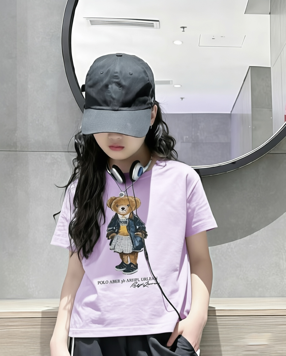 Baby Products Ads - 2026年子供用Tシャツ、砂糖添加、夏の新作、男の子女の子向け、漫画のテディベア柄半袖Tシャツ、ベビー用キュートな柄