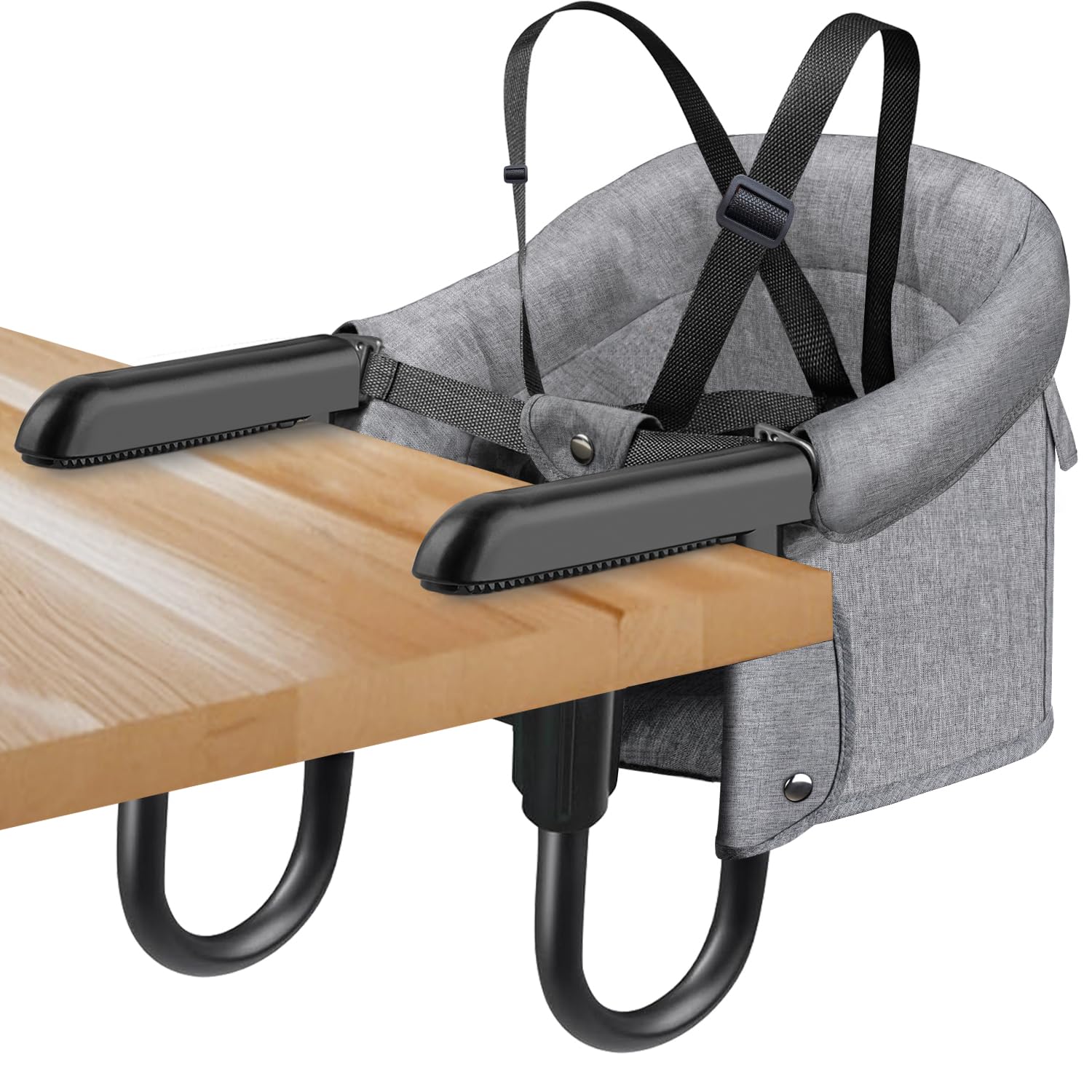 Baby High Chair Booster - フックオンチェア 折りたたみ式収納としっかり固定クリップ付き ベビー・幼児用ハイチェア ポータブルブースターシート 自宅での食事に