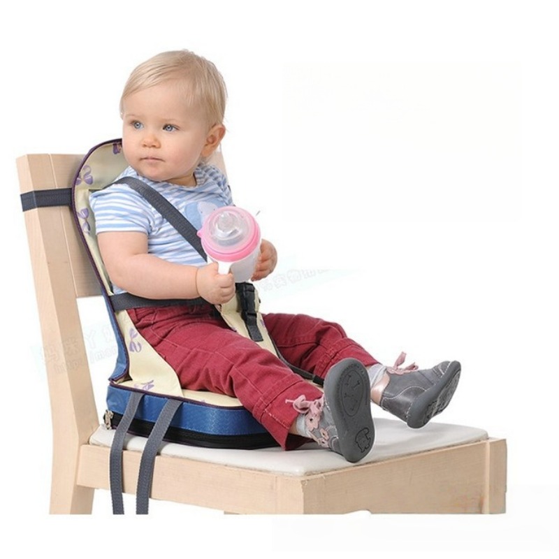 Baby High Chair Booster - 折りたたみ式ベビーブースターシート - ポータブルキッズダイニングシート、ハイチェアクッション付き幼児用椅子バッグ、旅行や家庭での使用に最適