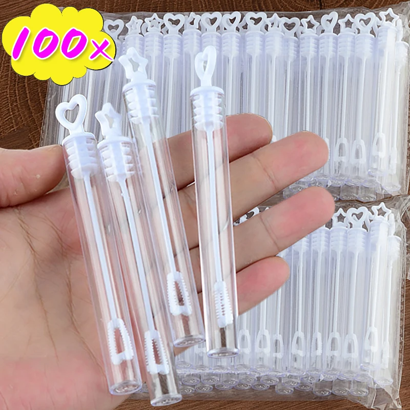Zwitsal Baby Products - 100/10 個ミニバブルチューブ石鹸ボトル透明ラブハート空の泡杖ベビーシャワーの誕生日ウェディングパーティーの装飾の好意