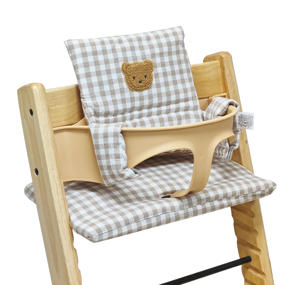 Baby High Chair Booster - 幼児用ソフトシートクッション、ベビーハイチェアクッション、漫画クマチェアバッククッションとシートクッション、ハイチェアアクセサリー