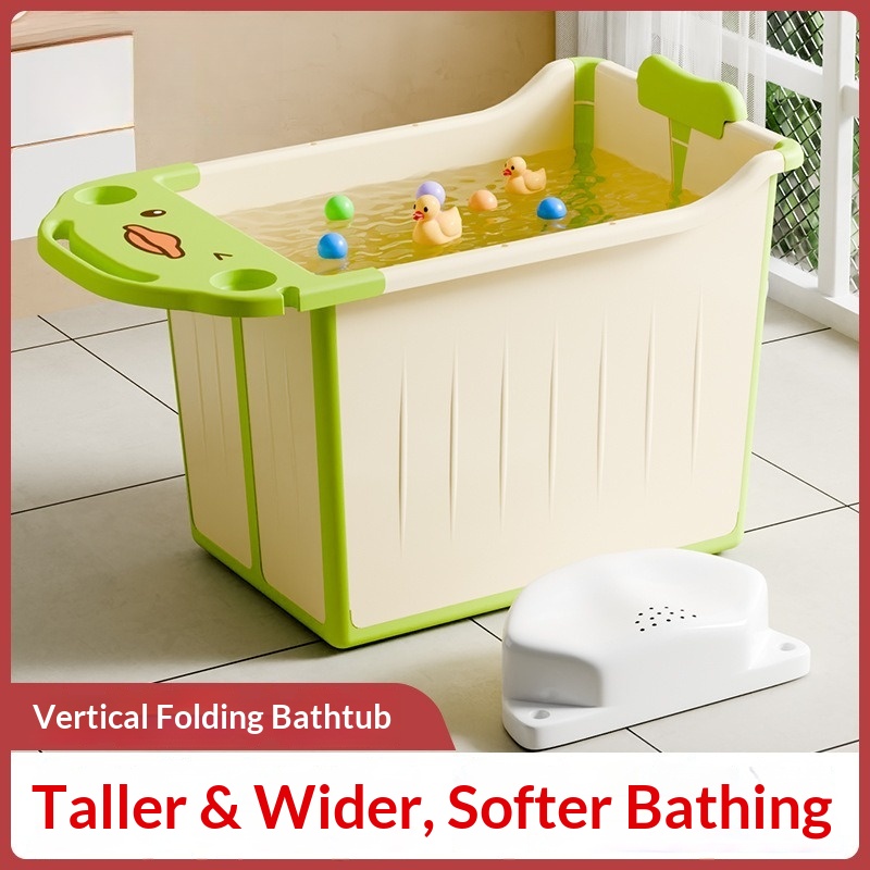 Baby Bath Tub Foldable - 折りたたみ式携帯ベビーバス 大型 厚手 幼児用 家庭用スパ 組立不要