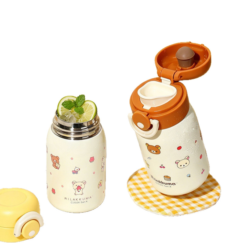 Portable Bottle Warmer - リラックマ ミニ真空ウォーターボトル 316ステンレススチール 230ml 漏れ防止 ポータブル