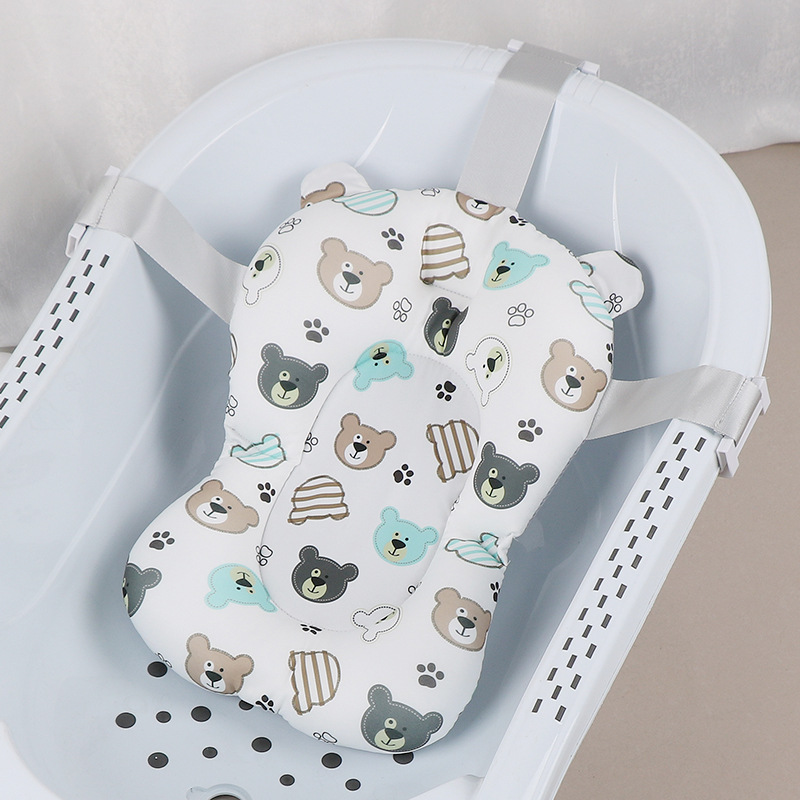 Baby Bath Tub Foldable - ベビーバスシートサポートマット幼児滑り止めソフトコンフォートボディクッション折りたたみベビーバスタブパッドチェア新生児浴槽枕