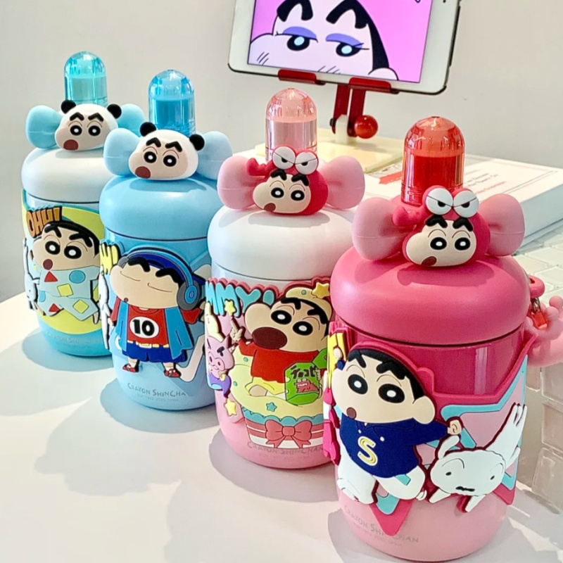 Portable Bottle Warmer - クレヨンしんちゃんストロー断熱カップ漫画かわいい高外観サーモスアニメ周辺機器ポータブルウォーターボトル誕生日プレゼント