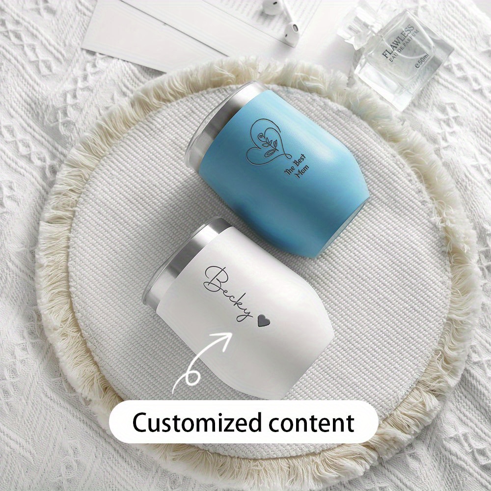 カスタムネーム入りハート型ステンレススチールワインタンブラー - Portable Bottle Warmer のレビューと価格