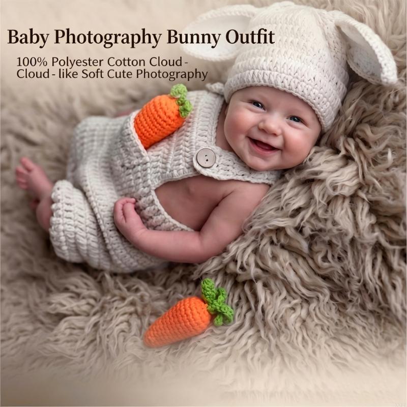 かぎ針編みニット新生児写真撮影小道具服ウサギテーマベビーロン - Baby Products Website のレビューと価格