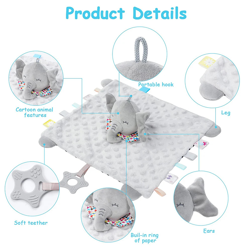 パーソナライズされたベビーエレファント安心毛布 オーガニック - Baby Products Organic のレビューと価格