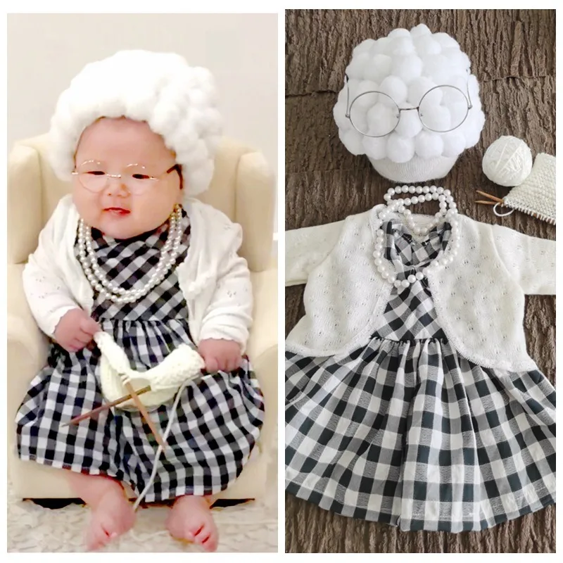 新生児写真撮影小道具女の赤ちゃんおばあちゃん衣装男の子おじい - Baby Products Website のレビューと価格