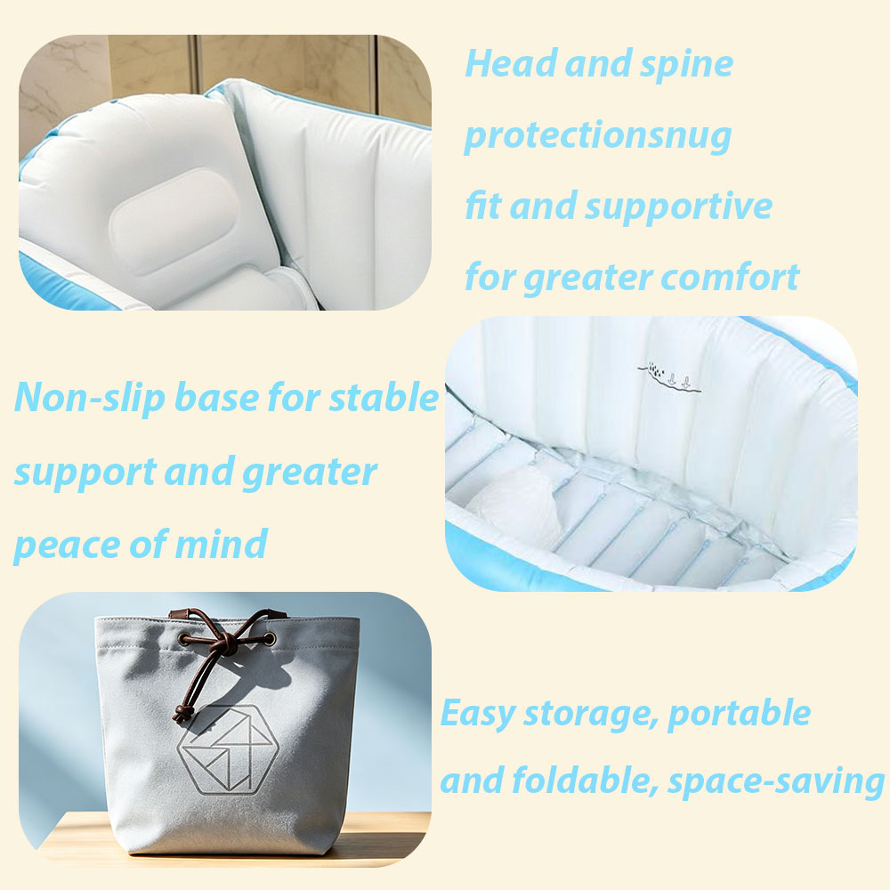 空気注入式ベビーバス、エアポンプ付き、ポータブル折りたたみ式 - Baby Bath Tub Foldable のレビューと価格