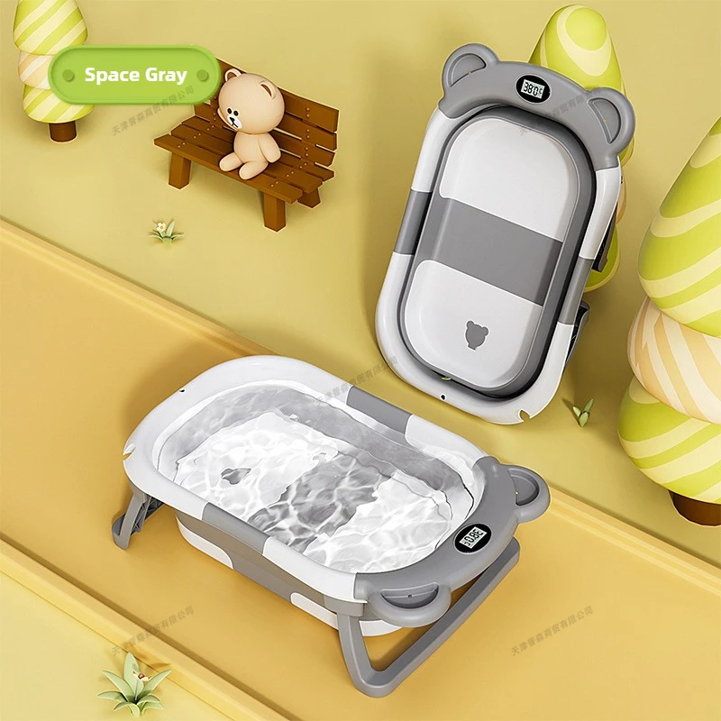 折りたたみ式ベビーバスインテリジェント温度表示新生児用浴槽ク - Baby Bath Tub Foldable のレビューと価格
