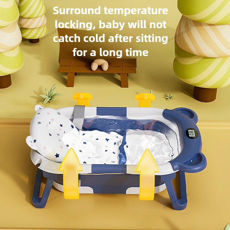 折りたたみ式ベビーバスインテリジェント温度表示新生児用浴槽ク - Baby Bath Tub Foldable のレビューと価格